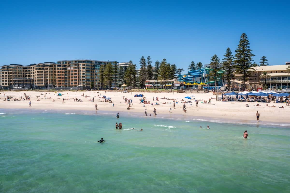 Glenelg Beach on a Busy Summer’s Day