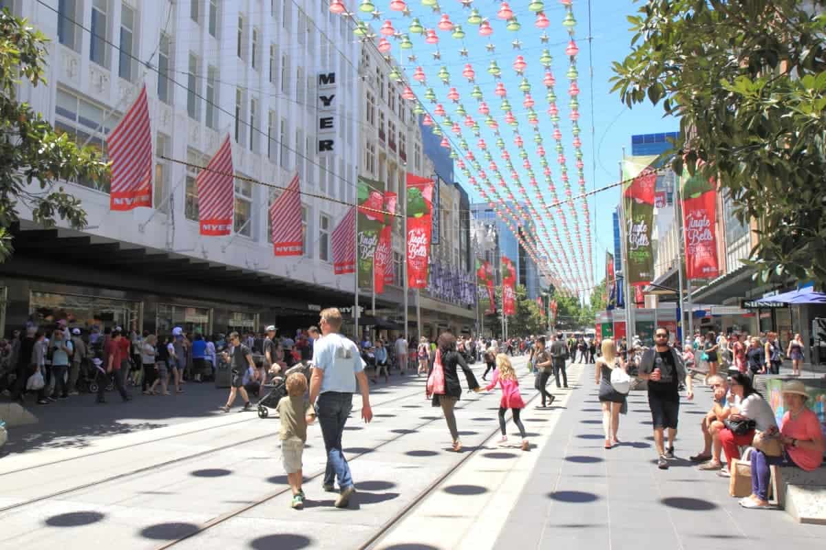 Melbourne’s-Bustling-Bourke-Street-Mall