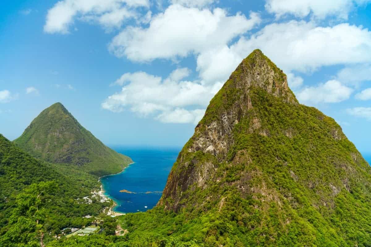 Piton-Mountains-on-St-Lucia-in-Caribbean