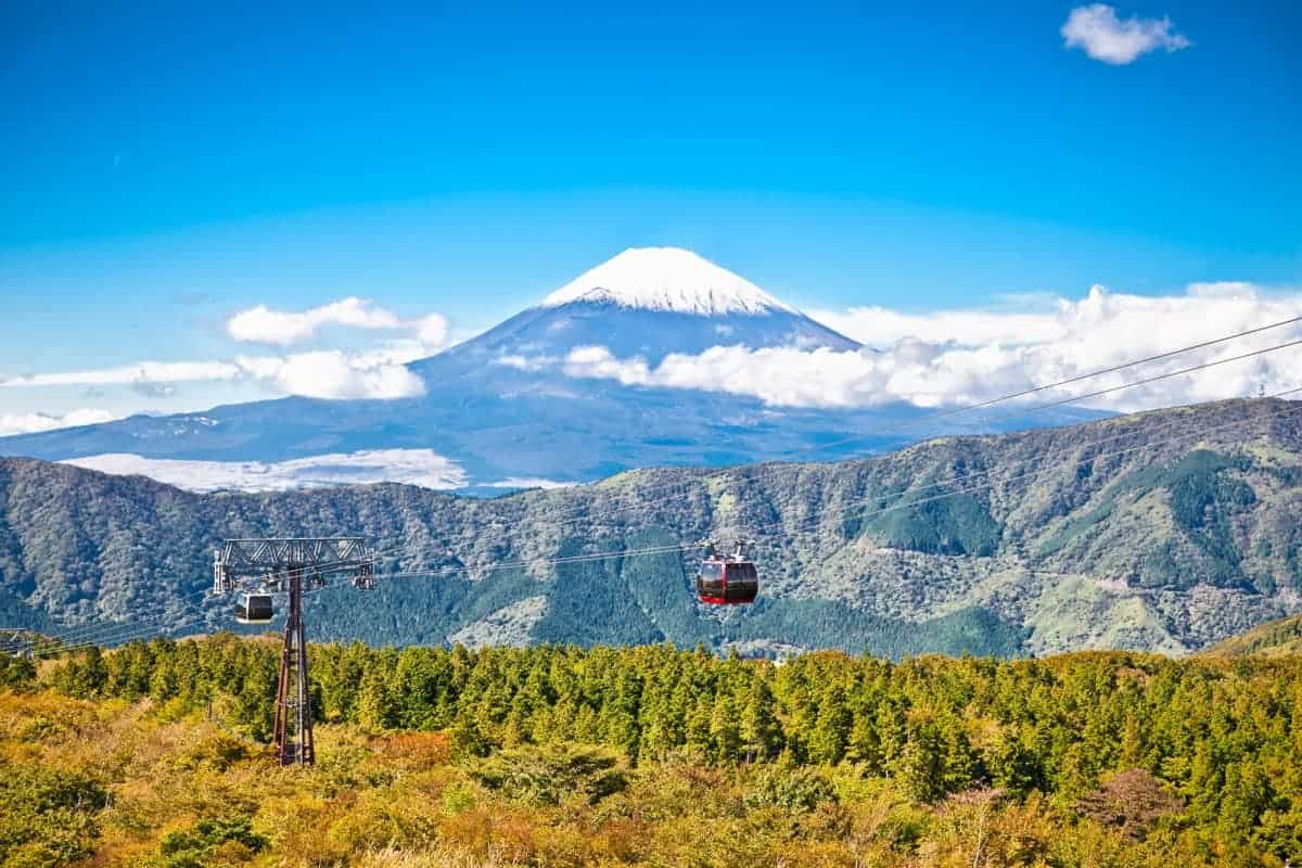 Ropeway-and-Mountain-Fuji-Japan